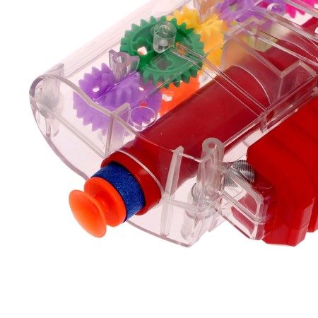 Techno pistol, with gears, shoots soft bullets, light, sound-5