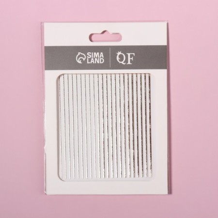 Nail stickers "strips", metallized, pink gold color-2
