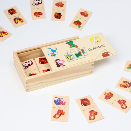 Domino "animals with cubs" 10.5 × 18.5 × 5 cm-2