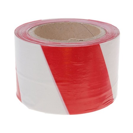 Fencing tape 100 m, red-white, width 7.5 cm, thickness 50 mkm