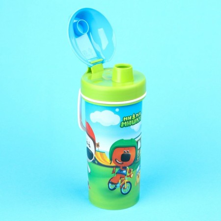 Children's bottle "Mi-Mi-Mim", 400 ml., With a loop, green color-2