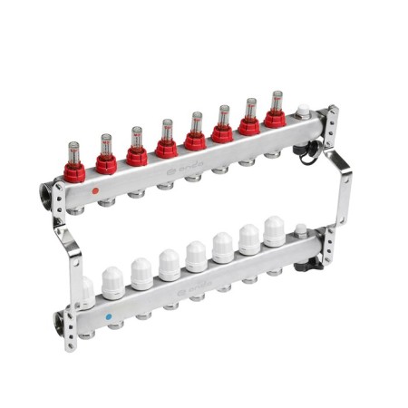 Collector Group ONDO, 1 "X3/4", 8 outputs, with consumables, stainless steel-1