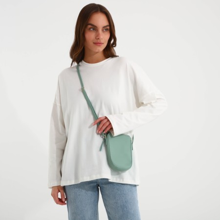 Bag Women's Cross-Bodi with a zipper, green color-5