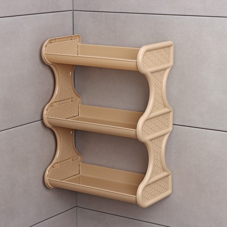 Rattan bathroom shelf, 3-long, 32 × 17 × 41.8 cm, sea sand color-4