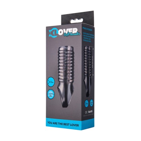 Toyfa Xlover nozzle for increasing size, TPE, black transparent, 11 cm-1
