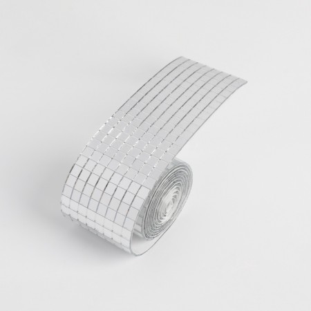 Mirror mosaic adhesive, 0.5 × 0.5 cm, 8 rows 4 cm × 1 m, silver glass-2