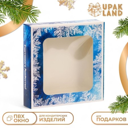 Gift box team with the window "Winter", 13 x 13 x 3 cm