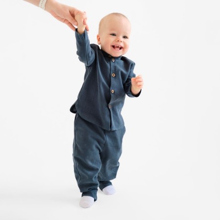 Set for a boy (shirt, pants) minku dark blue color, height 74-80-1