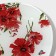 Glass Serving shares "Red poppies", oval, 24.5 × 15 × 1.7 cm