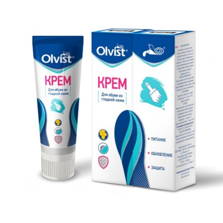 Smooth leather shoe cream Olvist, black color, 75 ml