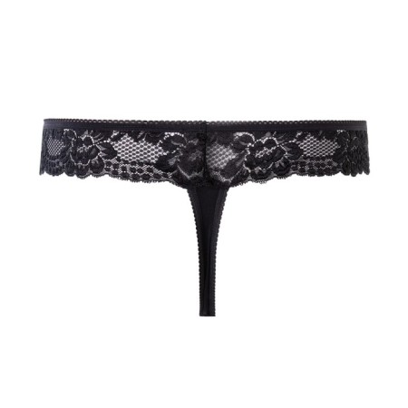 Panties female thongs, black color (nero), size 46 (m)-9