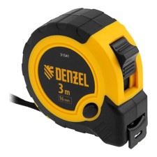 Рулетка DENZEL, 3 м x 16 мм, автостоп, двухкомпонентный корпус