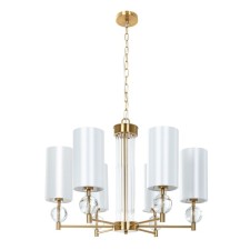 Suspended chandelier Arte Lamp Matar A4027LM-6PB, E14, 6x40 W, 65x65x48 cm, copper, transparent