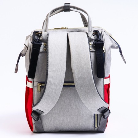 Women's backpack with a thermal carman, thermal drum - portfolio, gray/red color-4
