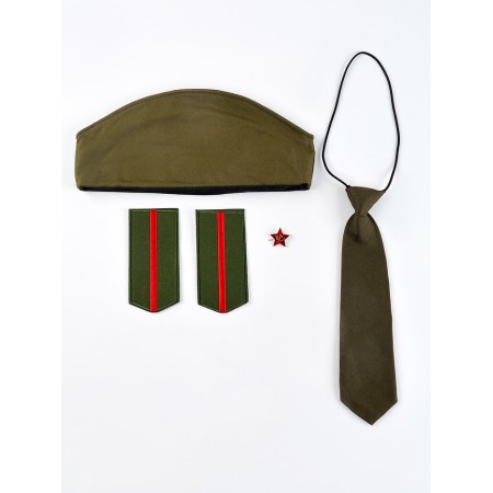 Carnival set "Soldier of the USSR" Pilotok Rr 54-56, epaulets 2 pcs., Tie