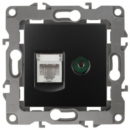 Combined RJ45+TV, IP20, ERA12, Anthracite
