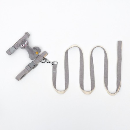 A set of ammunition with a toy, m, leash 120 x 1.5 cm, gray-6