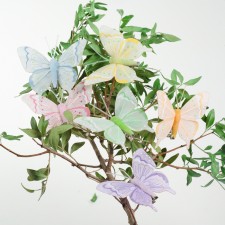 A butterfly for decor and floristry, on a clothespin, plastic, mix, 1 pc., 7 x 6 x 1 cm