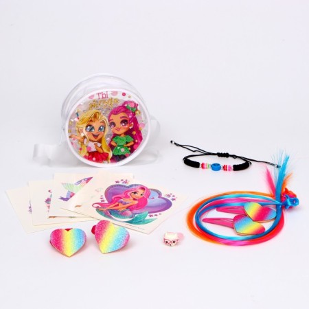 Set with strands, tattoos, rhinestones, purse-1