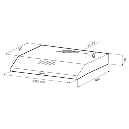 Exposure Krona Olivia 600 Inox PB, flat, 390 m3/h, 3 speeds, 60 cm, silver-1