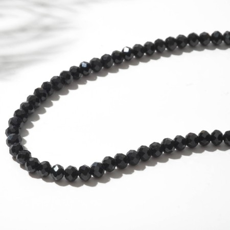 Beads on threads ball No. 4 "Spinel", Black color, 43cm