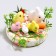 Easter decor "Kurochka and hares" 13.5 × 13.5 × 8 cm