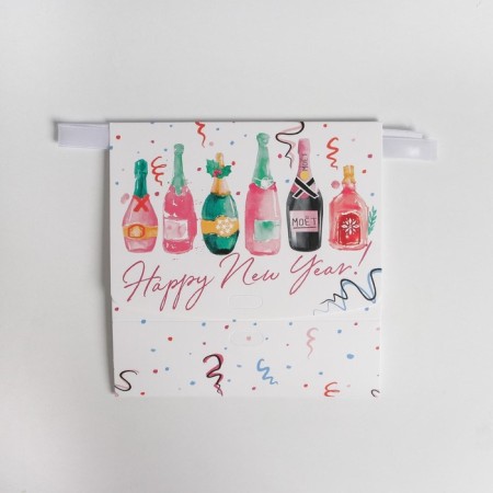 Folding Gift Box "Champagne", 16.5 x 12.5 x 5 cm, without tape, new year-7