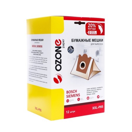 XXL-P05 OZONE Bags for a vacuum cleaner, 12 pcs + 2 microfilters