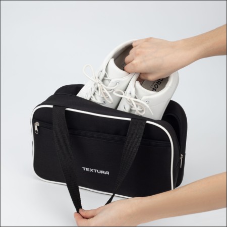 Bag for lightning shoes, Textura, external pocket, black color-3