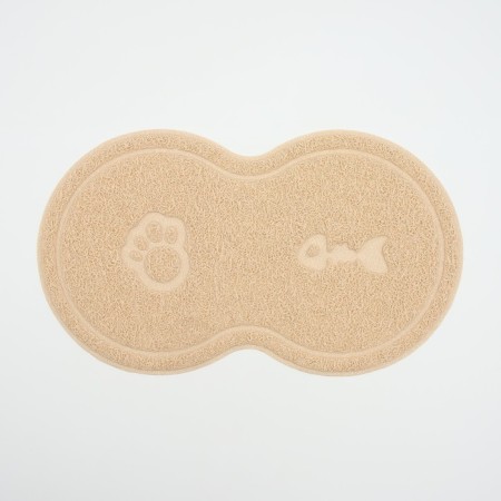 2-in-1 rug for a bowl/animal toilet two circles, 47 x 26 cm, beige-2