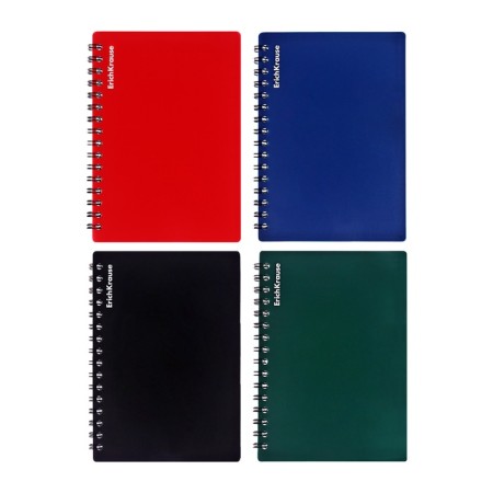 Notebook A6 (120 x 146 mm), 60 sheets in the cage on the crest Erichkrause "Classic", plastic cover, offset unit, white 100%, mix-9