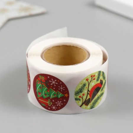 Stick Paper "New Year" d = 2.5 cm 252 pcs in roll-2