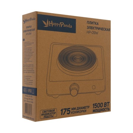 Electric tile Happy Panda HP-09W, 1500 watts, 1 burner, white-6