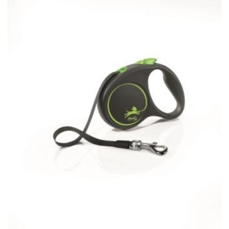 Roulette Flexi Black Design S (up to 15 kg) 5 m tape, black/green