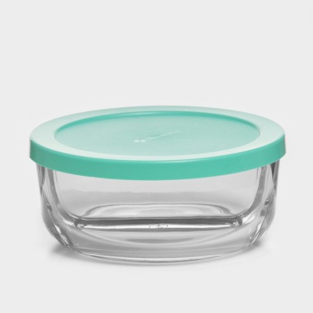 Glass container Polar, 785 ml, 2 sections, green cover