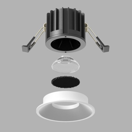 Built-in lamp Technical DL058-12W3K-W ROUND, 80x80x60 mm, LED, 12W, 920LM, 3000K, white color-7