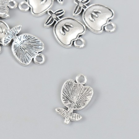 Decor for creativity Metal "Flower with leaves" silver 1.2x2 cm-1