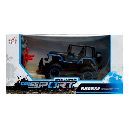 Radio-controlled jeep "All-terrain vehicle" works on batteries, black and blue color-7