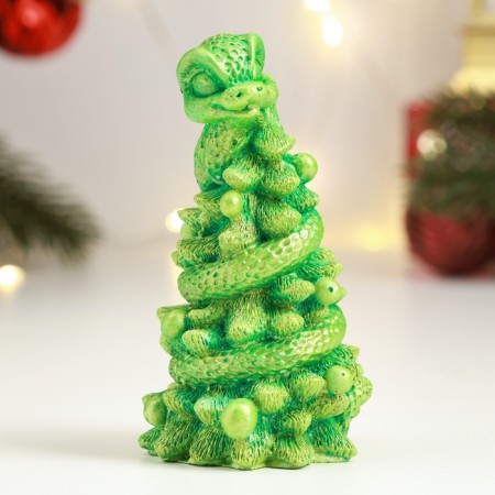Figure "Snake on the Christmas tree" light green, 10cm