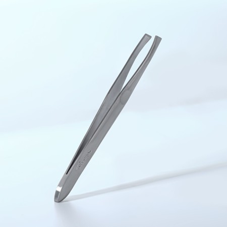 Pinzet begged, 9 cm, on a blister, matte silver color, 092-1