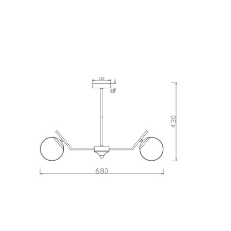 Chandelier 60W, 6he27, 43x68 cm, brass-4