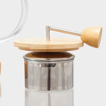 Hot teapot on the stand Sl Home "Rialto", 600 ml, the color is transparent-2