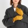 Gloves are female, dimensionless, without insulation, mustard color