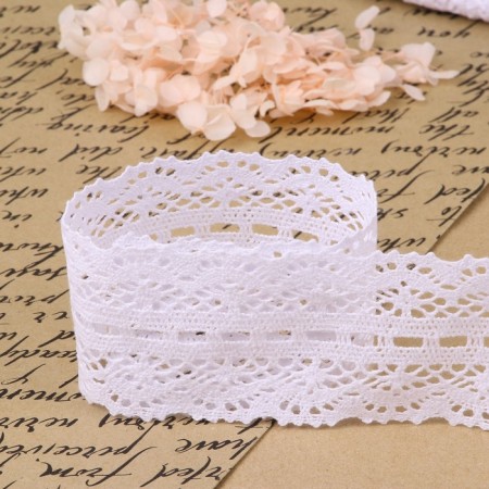 Knitted lace, 55 mm × 10 ± 1 m, white color-2