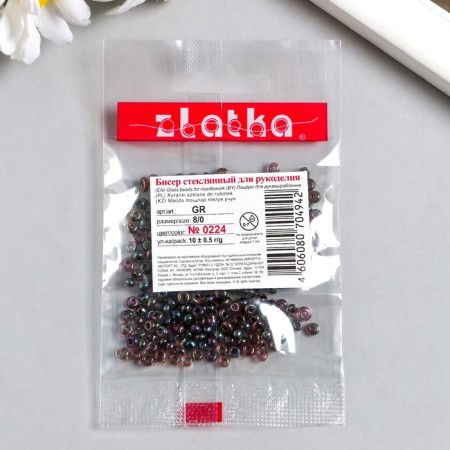 Beads "Zlatka" 08/0, 3 mm, 10 g 0224 T. Fiolet-2