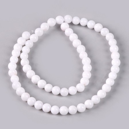 Beads made of natural stone "White Agat" set 58 pcs., Size 1 pc. - 6 mm-4
