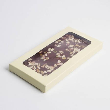 Chocolate box, confectionery packaging "Yellow", with a window, 17.3 x 8.8 x 1.5 cm