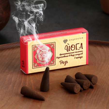 Incense conical "rose", 7 cones in packaging