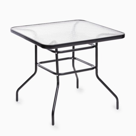 Garden table, black, 80 x 80 x 73 cm-1