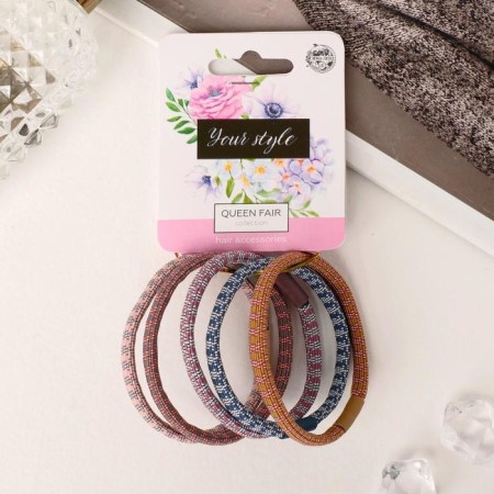 Hair gum "Sport" (set of 5 pcs) strips, 5 cm, mix